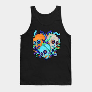 Skull Shaped Heart - Natures Colors - Día De Los Muertos - Skull Hearts Tank Top